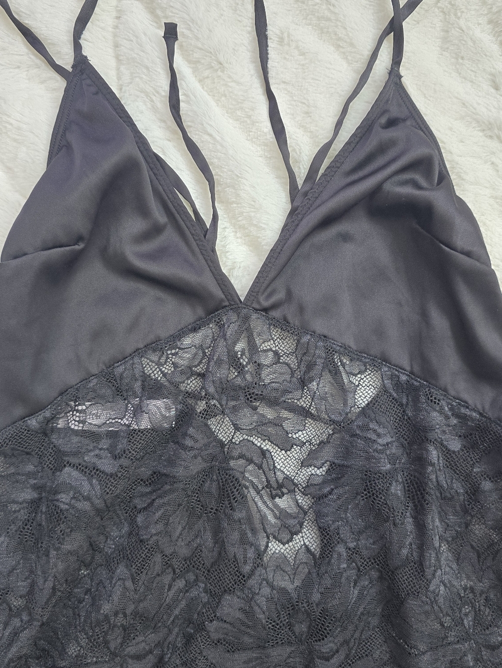 Auden Black Lace Slip Chemise Babydoll - Size XS - Picture 3 of 6